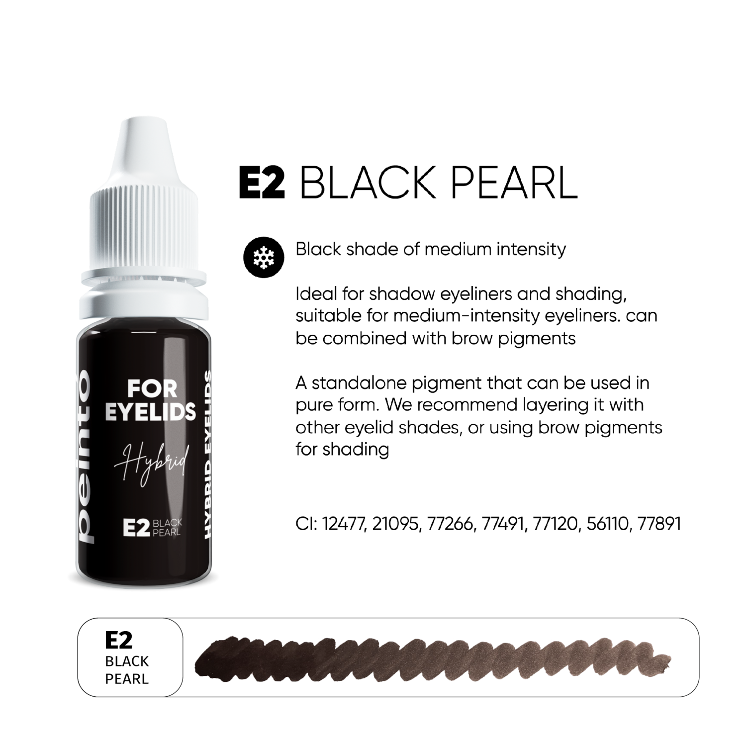 PEINTO ქუთუთოს პიგმენტი E2 Black Pearl
